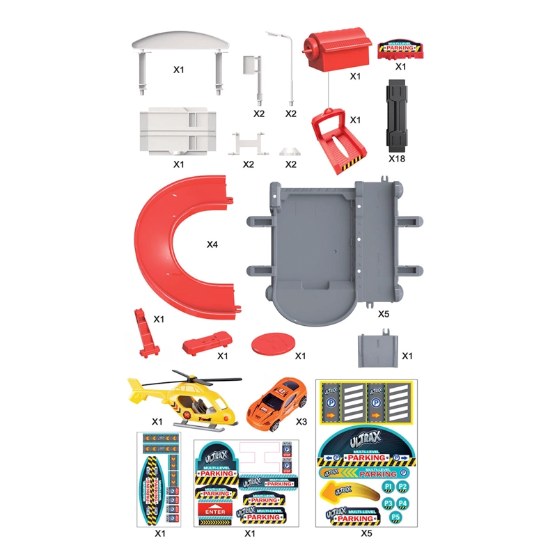 SET DE JUEGO ULTRAX GARAGE CON 3 AUTOS Y HELICÓPTERO - 2