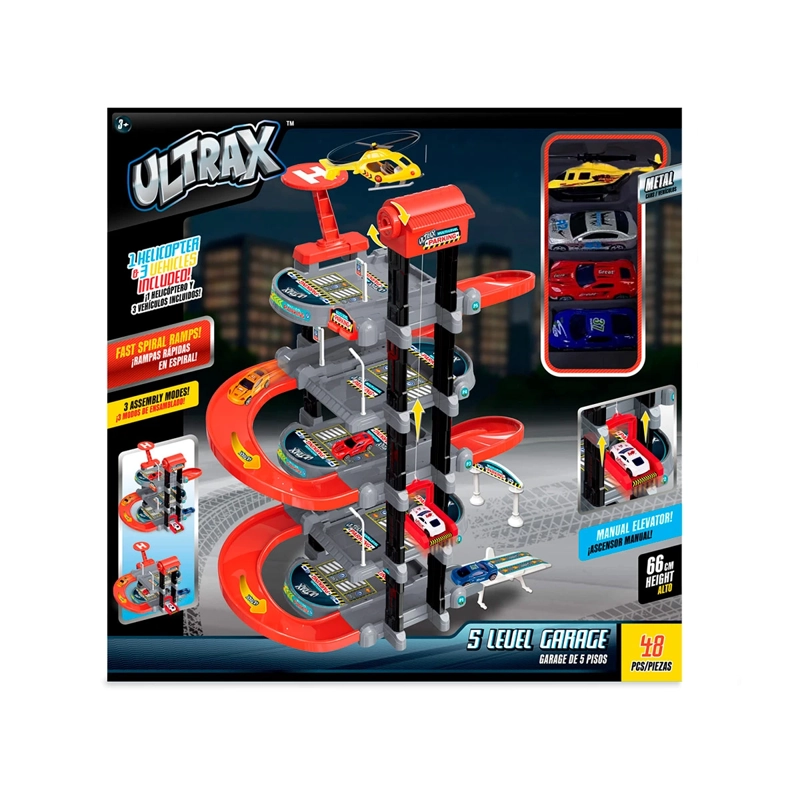 SET DE JUEGO ULTRAX GARAGE CON 3 AUTOS Y HELICÓPTERO - 3