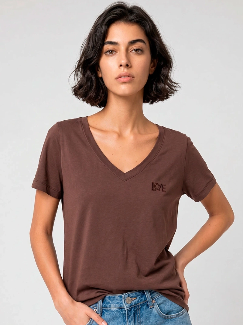 POLERA MUJER MARIA CHER X MARQUIS ALGODÓN CUELLO EN V - 1