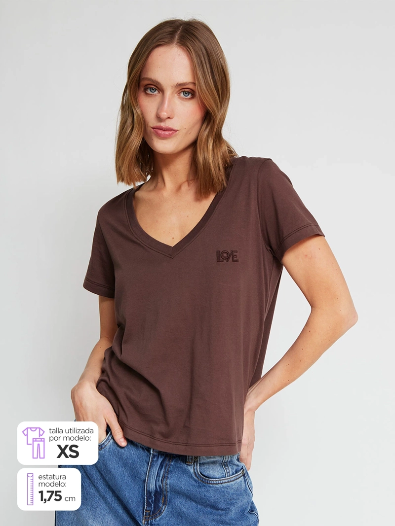 POLERA MUJER MARIA CHER X MARQUIS ALGODÓN CUELLO EN V - 3