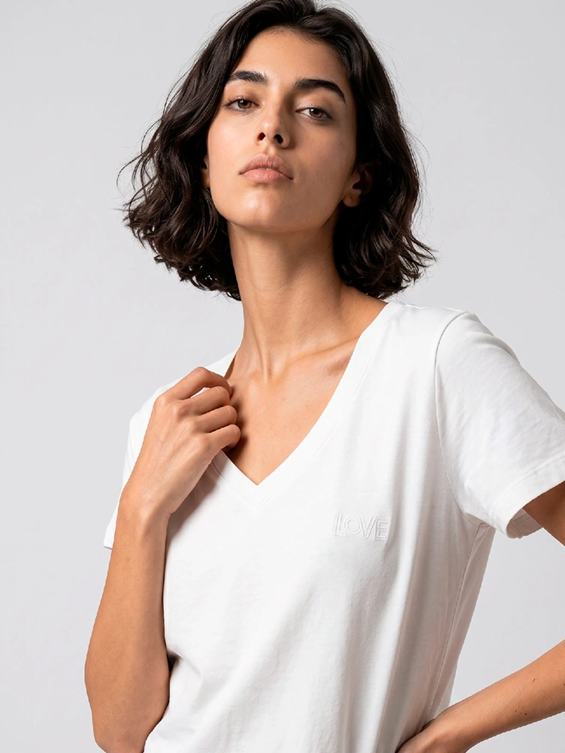 POLERA MUJER MARIA CHER X MARQUIS ALGODÓN CUELLO EN V - 2
