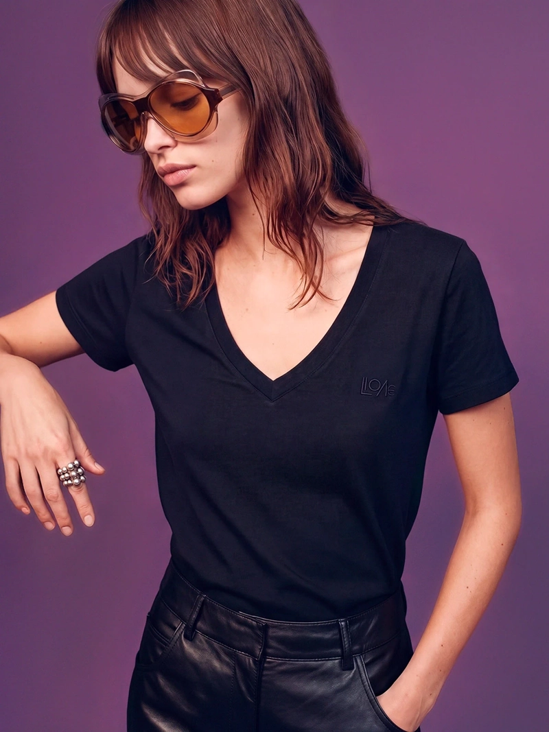 POLERA MUJER MARIA CHER X MARQUIS ALGODÓN CUELLO EN V - 1