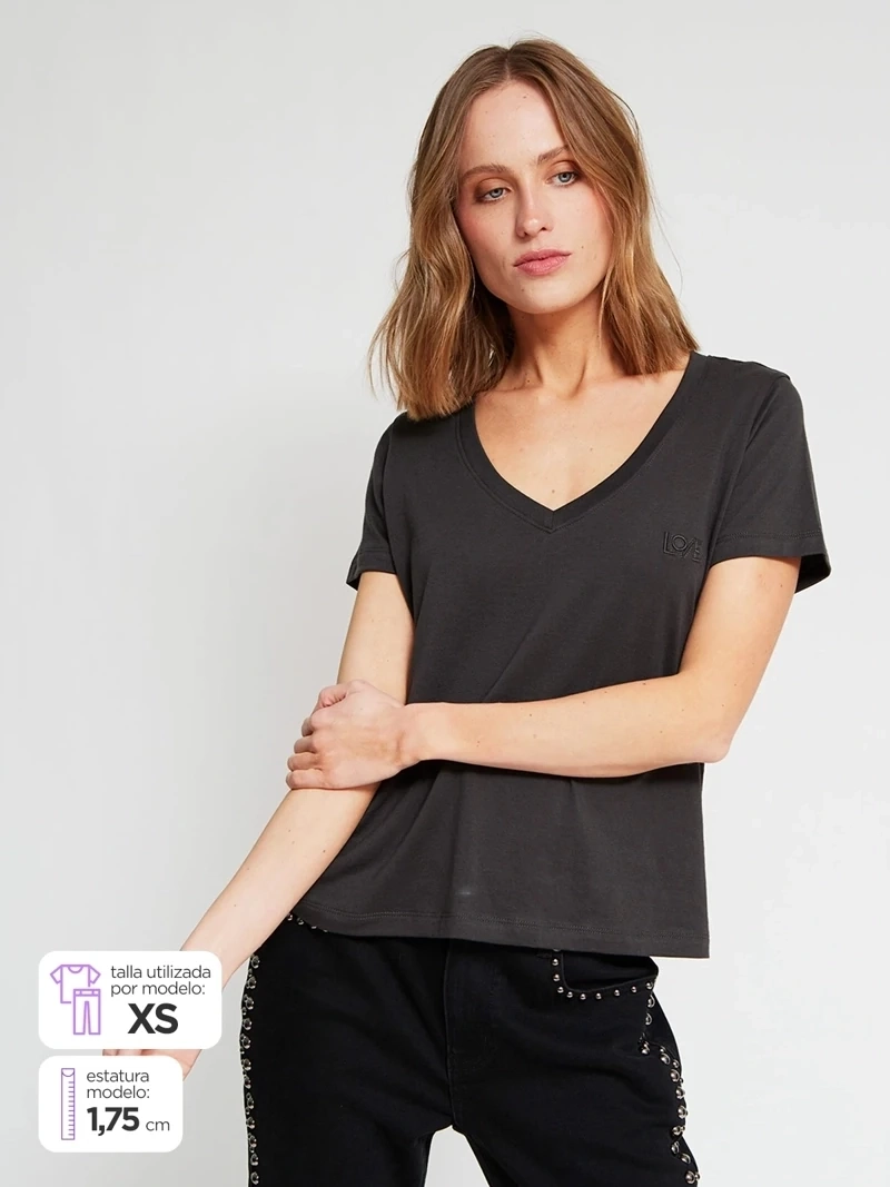 POLERA MUJER MARIA CHER X MARQUIS ALGODÓN CUELLO EN V - 2