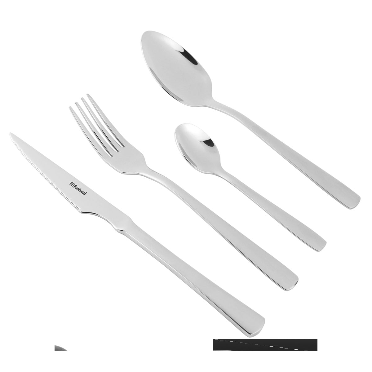 SET DE LOZA FANTUZZI JUEGO DE VAJILLA PORCELANA 20 PZS + BATERÍA 6 PZS + CUBIERTOS PISA 16 PZAS - 4