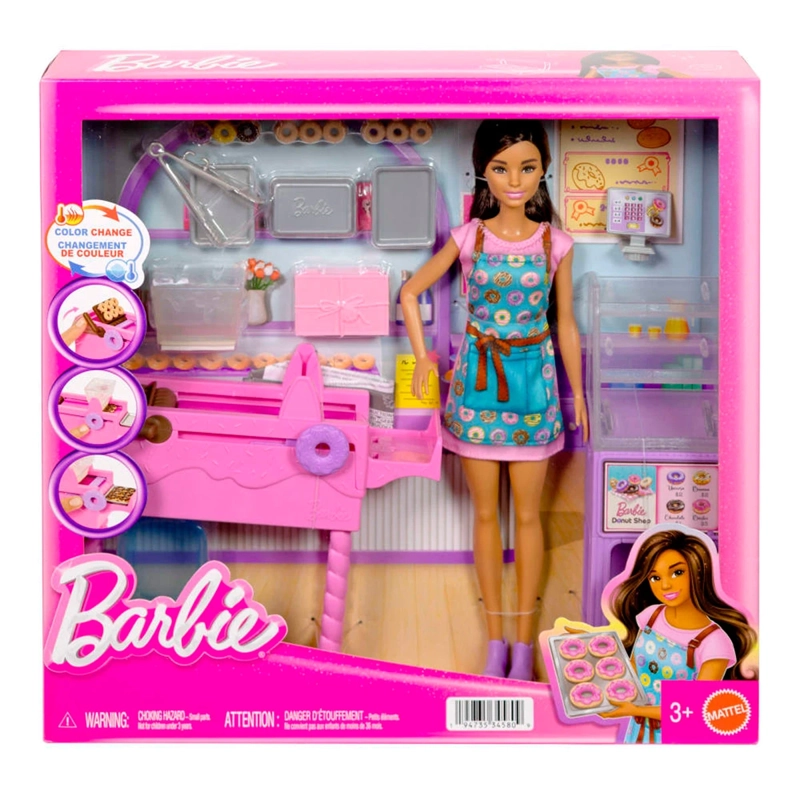 MUÑECA BARBIE SET FABRICA DE DONAS - 5