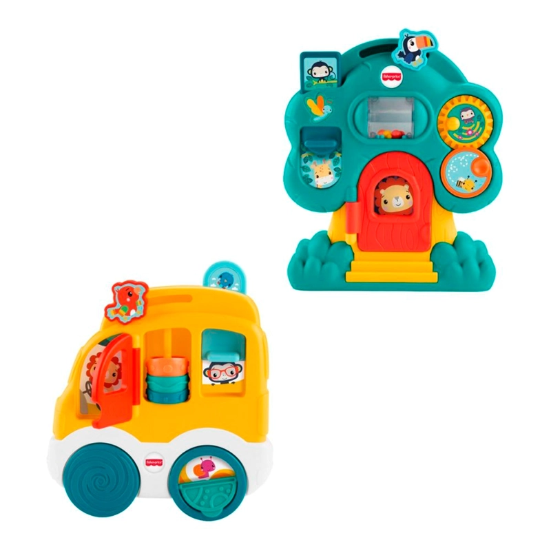 JUGUETE FISHER PRICE COCHE Y ARBOL DE ACTIVIDADES - 1