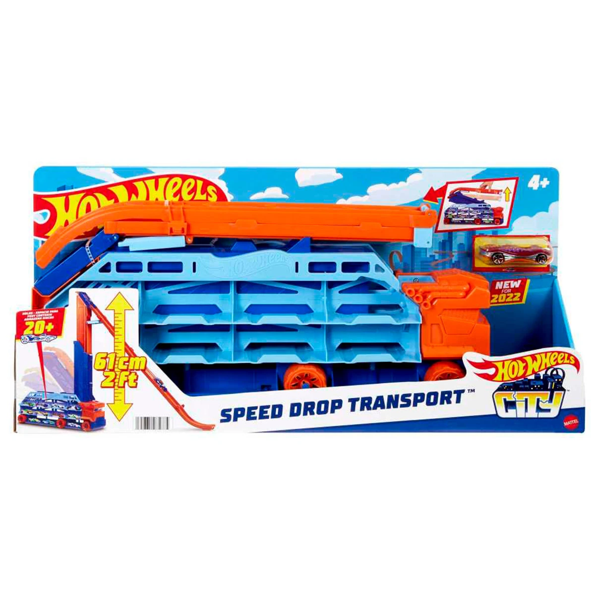 PISTA JUGUETE HOT WHEELS CITY TRANSPORTADOR CAÍDA RÁPIDA - 2