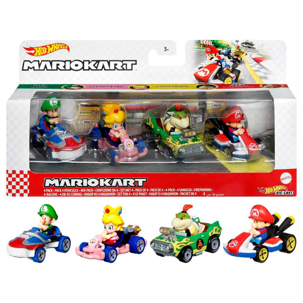 AUTO JUGUETE HOT WHEELS MARIO KART PAQUETE 4 AUTOS - 10