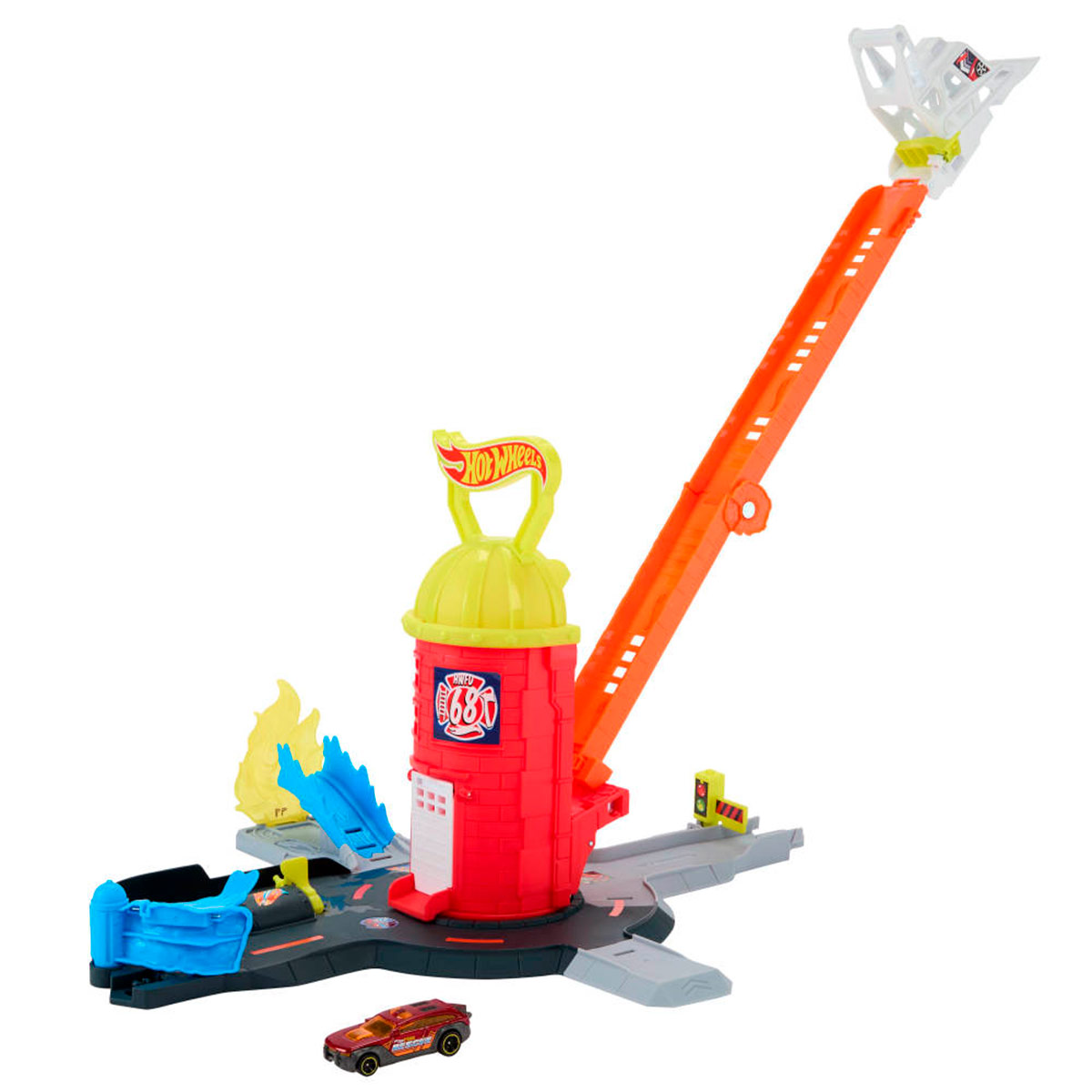 PISTA JUGUETE HOT WHEELS  SUPER PISTA ESTACIÓN DE BOMBEROS - 5