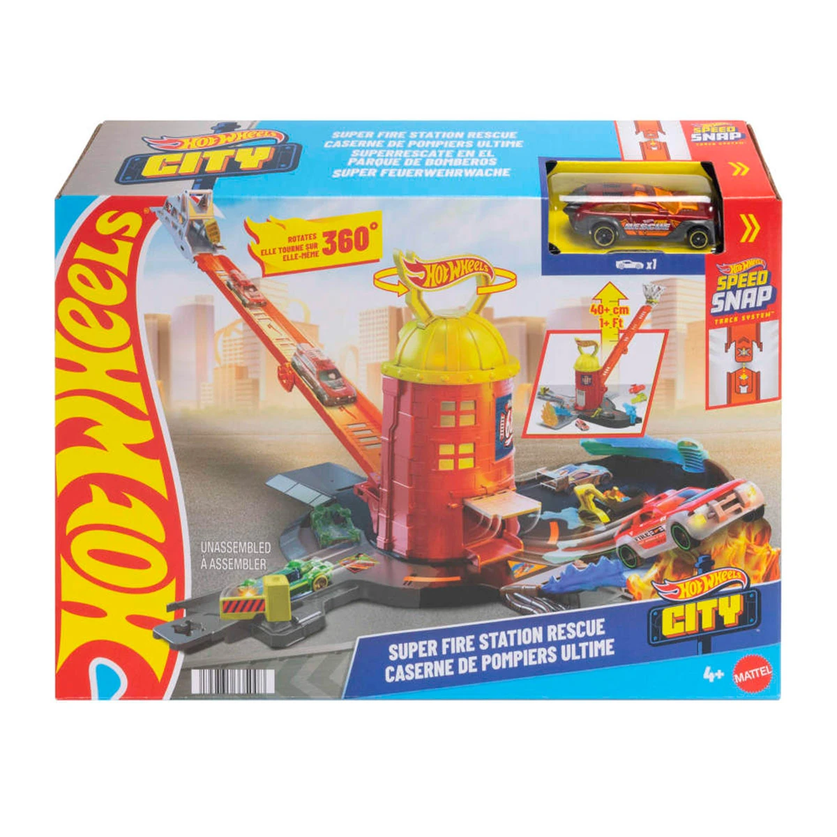 PISTA JUGUETE HOT WHEELS  SUPER PISTA ESTACIÓN DE BOMBEROS - 6