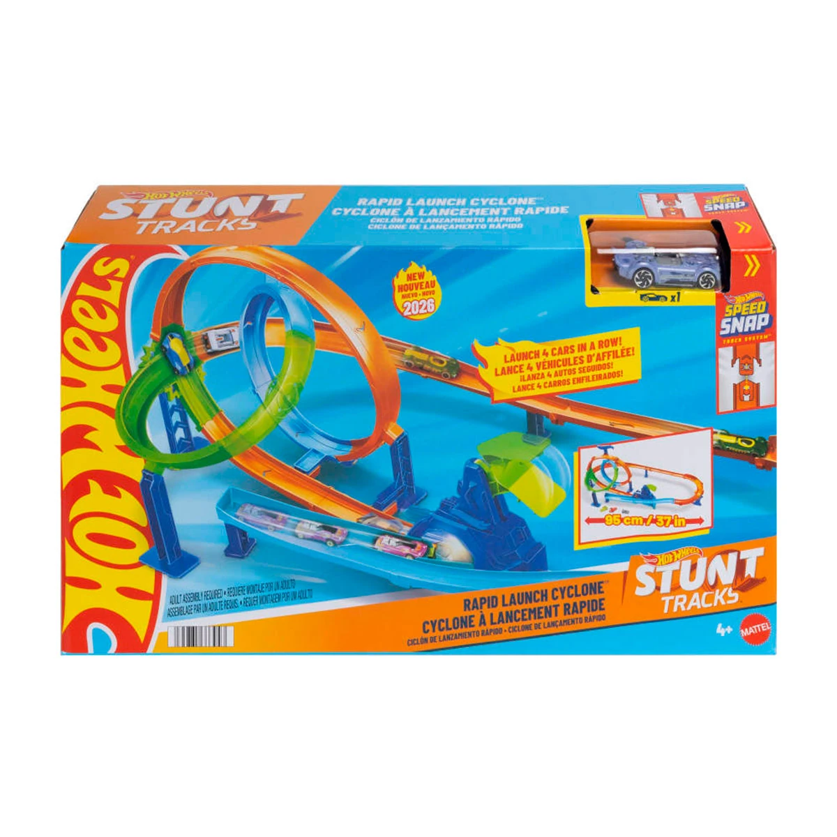PISTA JUGUETE HOT WHEELS PISTA DE ACROBACIAS LANZA Y CHOCA - 6