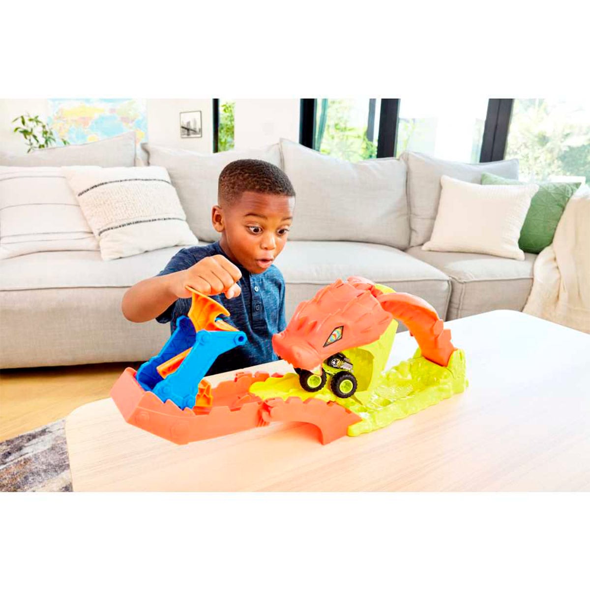 PISTA JUGUETE HOT WHEELS MONSTER TRUCKS MORDIDA DE SERPIENTE  - 2