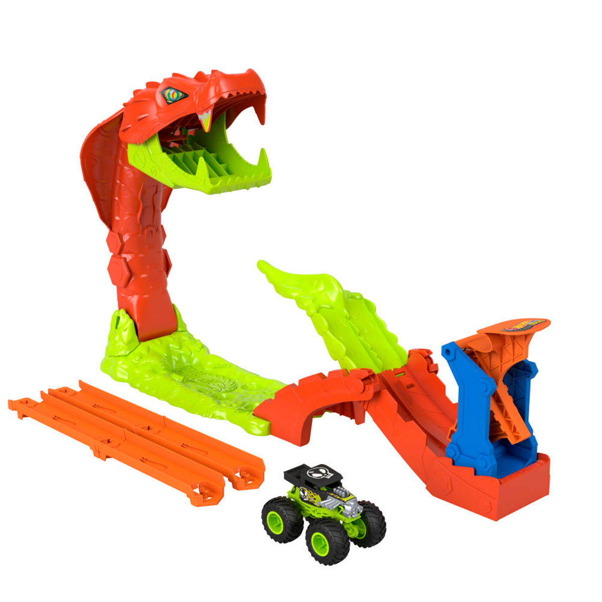 PISTA JUGUETE HOT WHEELS MONSTER TRUCKS MORDIDA DE SERPIENTE  - 4
