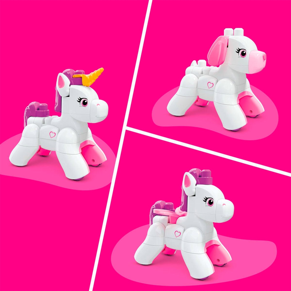 JUGUETE DE CONSTRUCCIÓN MEGA BLOKS CONSTRUCCIÓN 3 EN 1 UNICORNIO ARMA Y BRILLA - 3