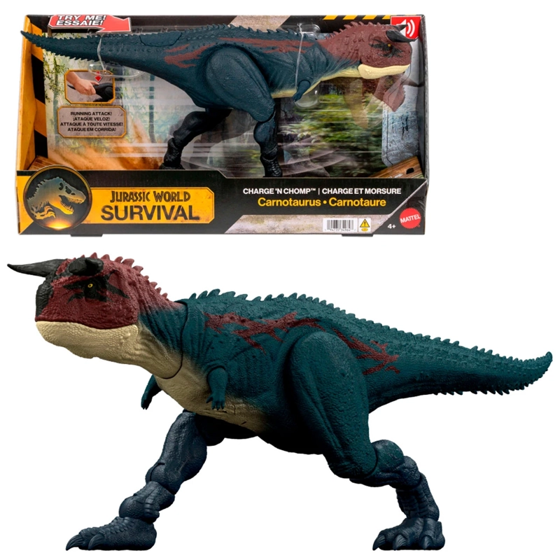 JURASSIC WORLD DINOSAURIO CARNOTAURUS EMBISTE MUERDE 4 AÑOS+ - 1