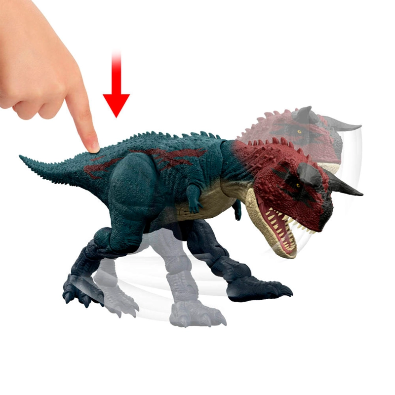 JURASSIC WORLD DINOSAURIO CARNOTAURUS EMBISTE MUERDE 4 AÑOS+ - 4