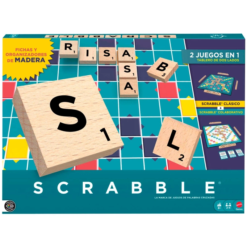 SCRABBLE JUEGO DE MESA DE MADERA CLÁSICO 8+ AÑOS - 1