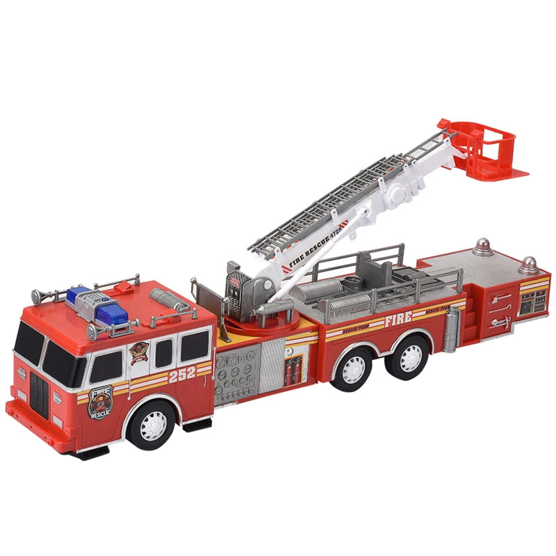 VEHÍCULO DE JUGUETE ULTRA TOYS CAMIÓN BOMBEROS A FRICCIÓN CON ESCALERA EXTENSIBLE SIRENA Y LUCES - 1