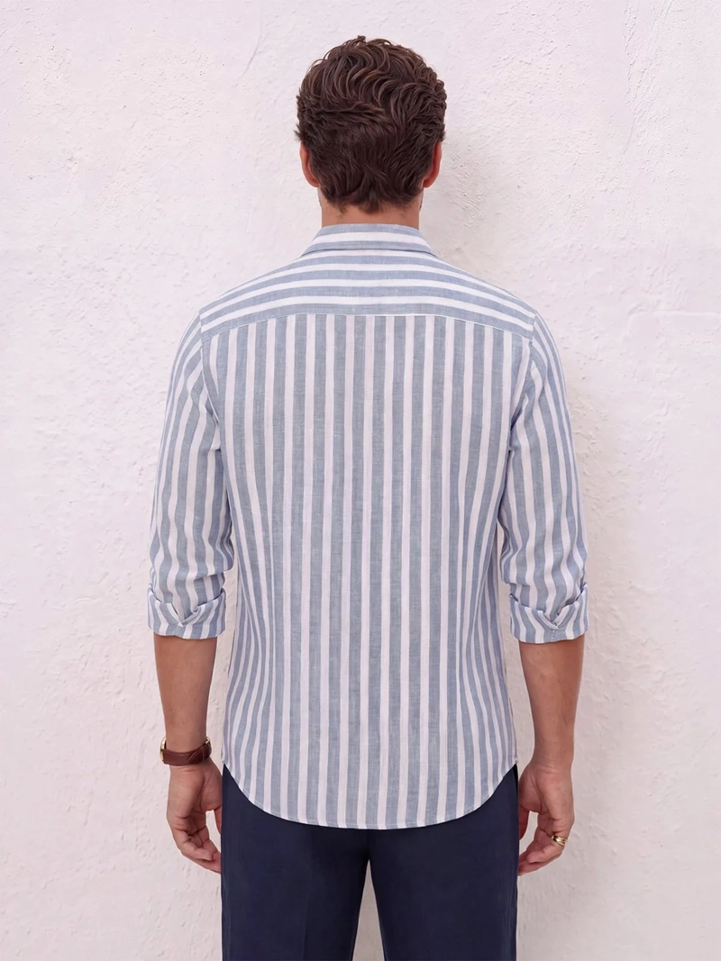 CAMISA HOMBRE SPAVALDI LINO ALGODÓN MANGA LARGA - 2