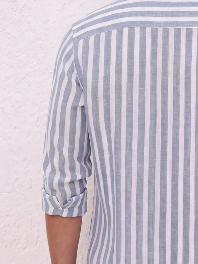 CAMISA HOMBRE SPAVALDI LINO ALGODÓN MANGA LARGA - 4
