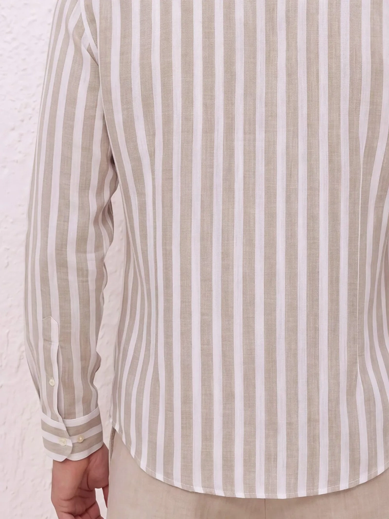 CAMISA HOMBRE SPAVALDI LINO ALGODÓN MANGA LARGA - 5