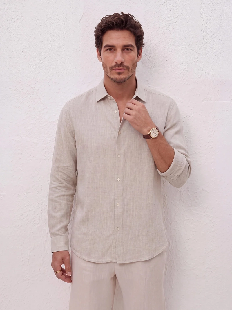 CAMISA HOMBRE SPAVALDI LINO MANGA LARGA