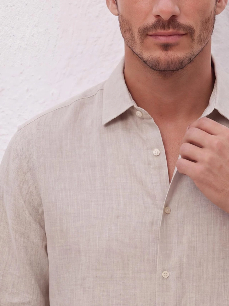 CAMISA HOMBRE SPAVALDI LINO MANGA LARGA - 3