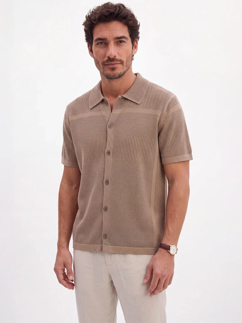 CAMISA HOMBRE SPAVALDI MANGA CORTA LISA - 1
