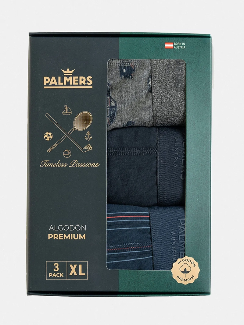 PACK X3 BÓXER HOMBRE PALMERS ALGODÓN MEDIO TIMELESS PASSIONS - 5