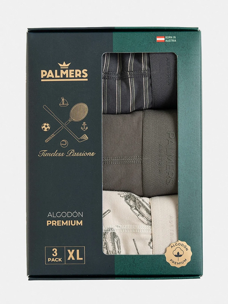 PACK X3 BÓXER HOMBRE PALMERS ALGODÓN MEDIO TIMELESS PASSIONS - 5