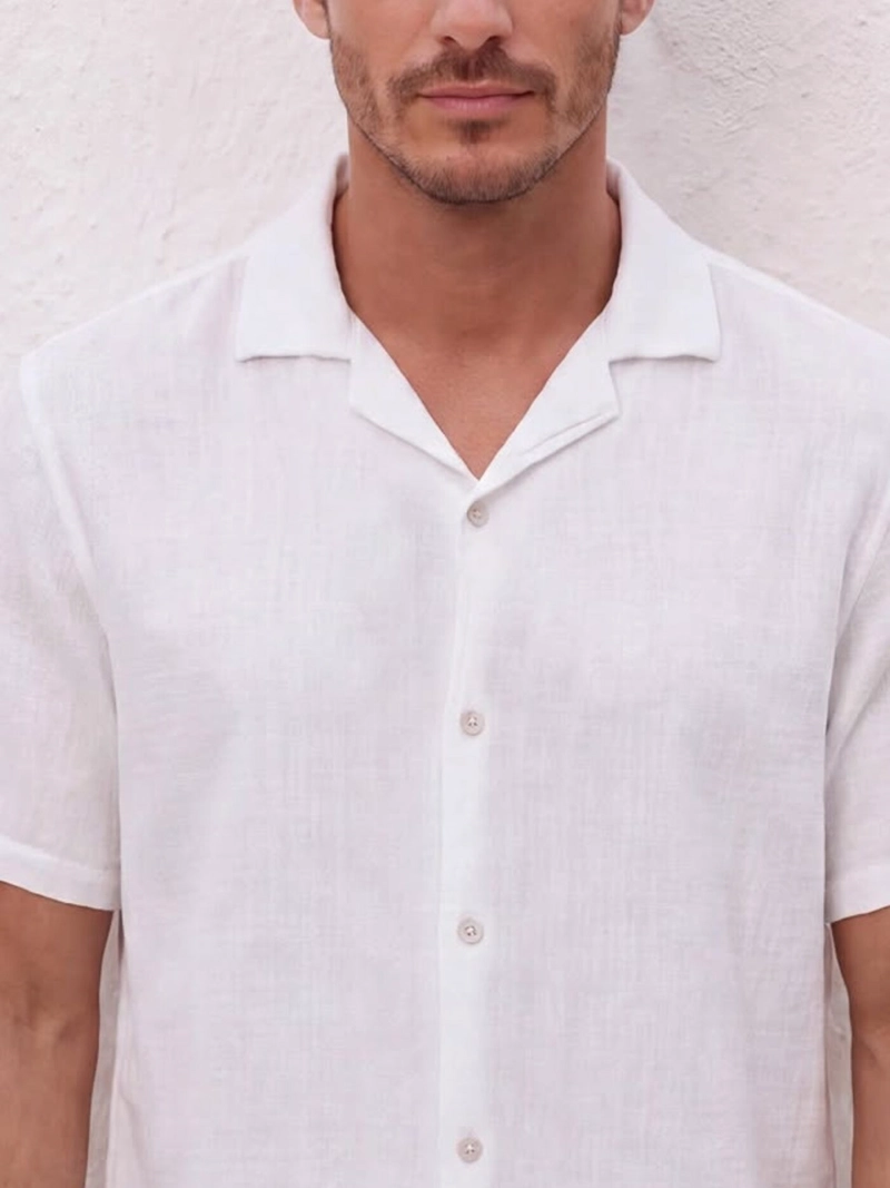 CAMISA HOMBRE SPAVALDI ALGODÓN LINO MANGA CORTA - 3