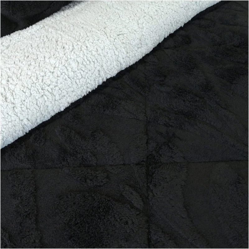 CUBRECAMA DORAL JACQUARD SHERP 1.5P NEGRO - 3