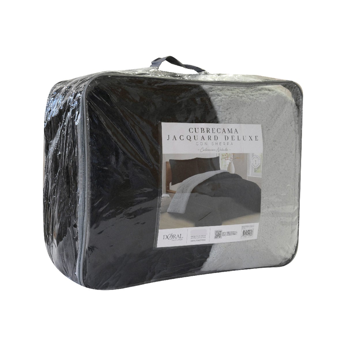 CUBRECAMA DORAL JACQUARD SHERP 1.5P NEGRO - 4