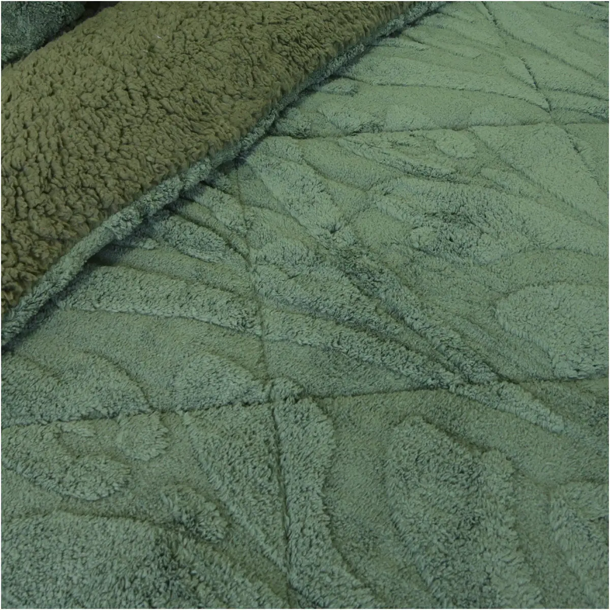 CUBRECAMA DORAL JACQUARD SHERP 1.5P VERDE - 3