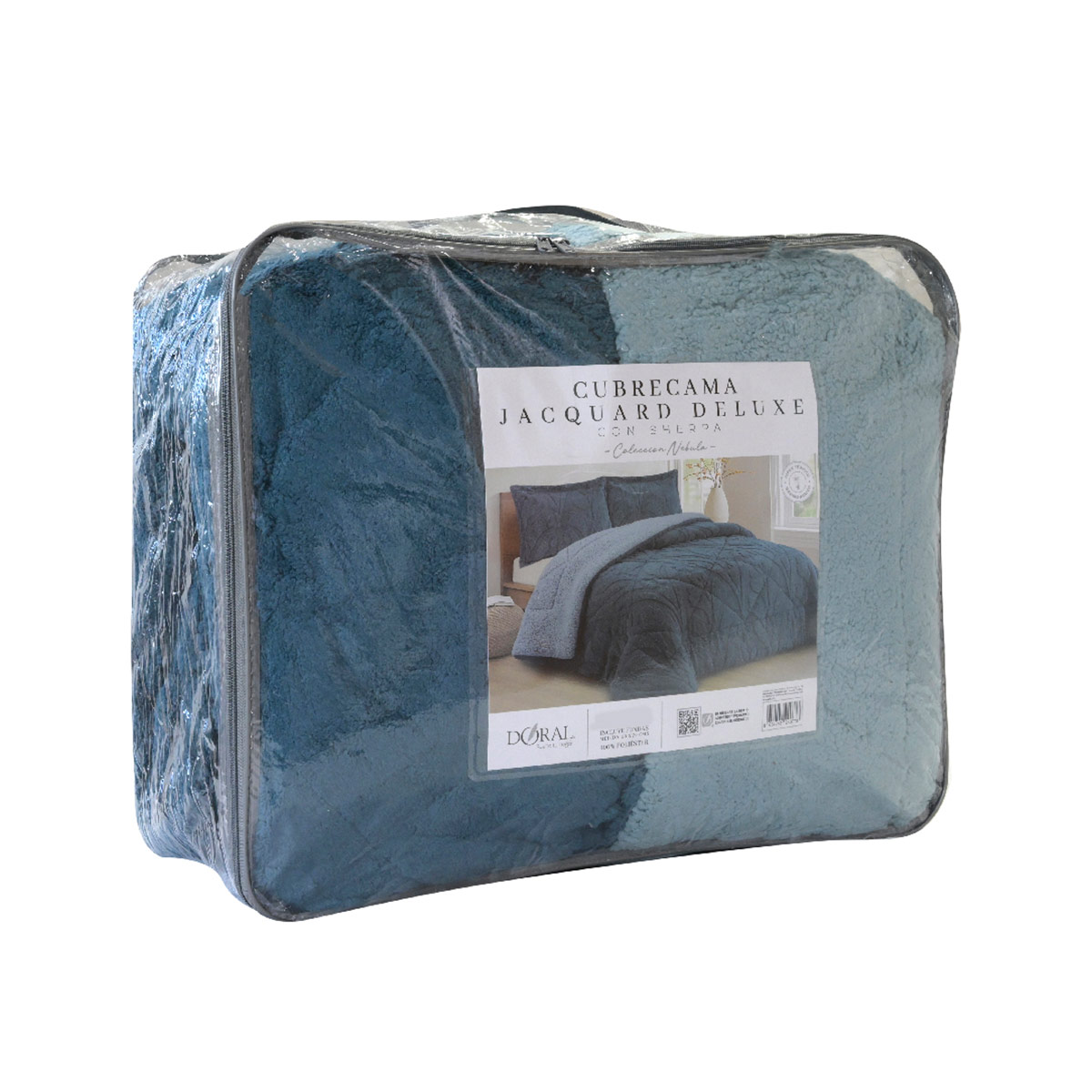 CUBRECAMA DORAL JACQUARD SHERP 2 P AZUL - 4