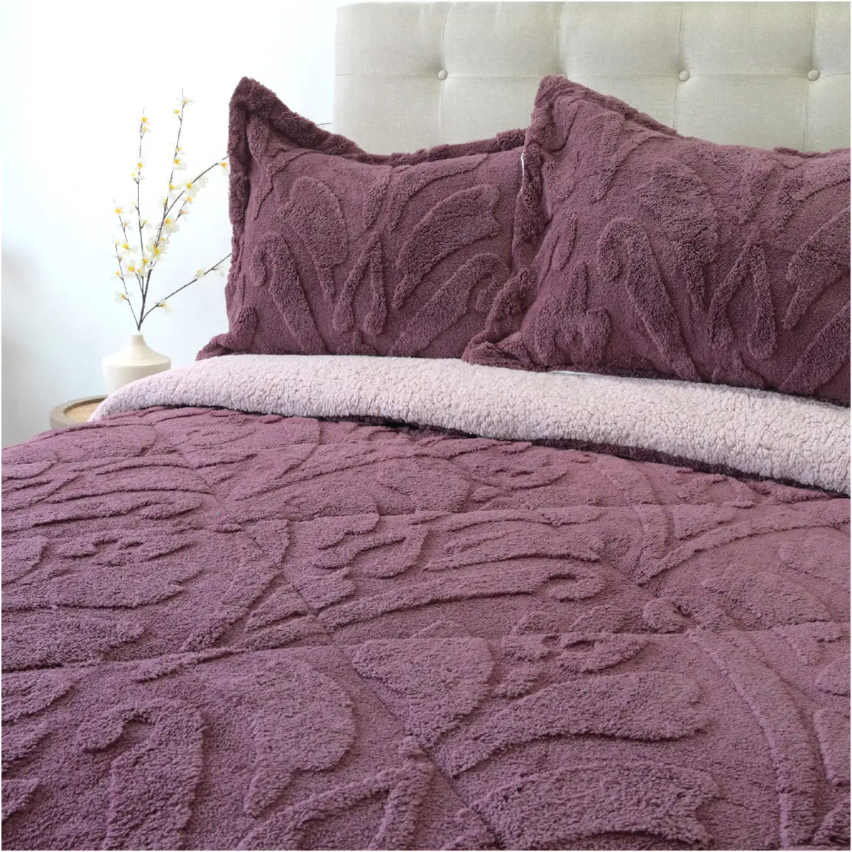 CUBRECAMA DORAL JACQUARD SHERP 2 P MORADO - 2