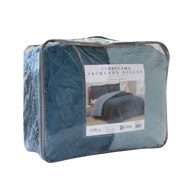 CUBRECAMA DORAL JACQUARD SHERP 2.5 P AZUL - 4