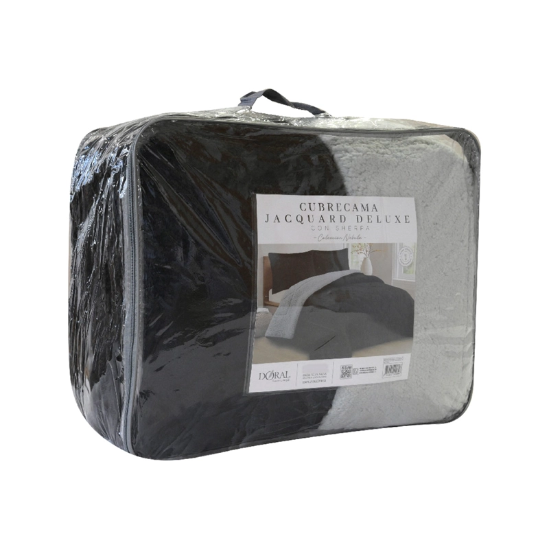 CUBRECAMA DORAL JACQUARD SHERP 3 P NEGRO - 4