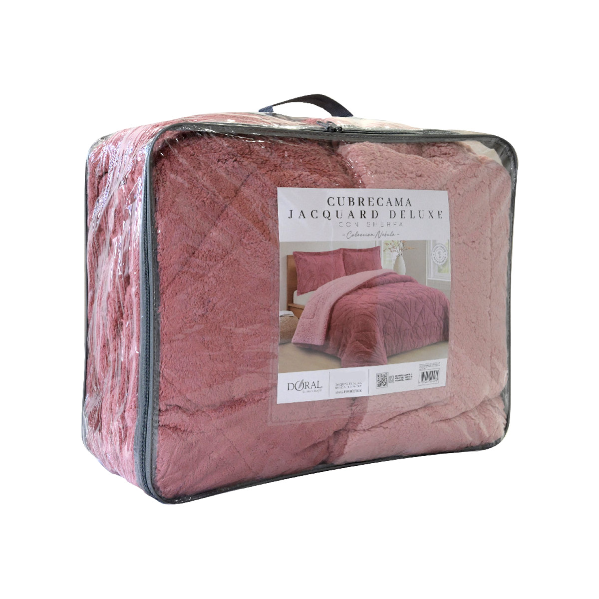 CUBRECAMA DORAL JACQUARD SHERP 3 P ROSA - 4