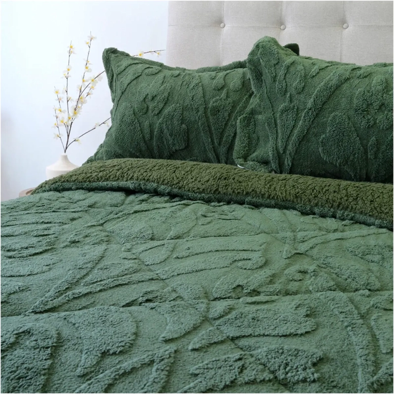 CUBRECAMA DORAL JACQUARD SHERP 3 P VERDE - 2