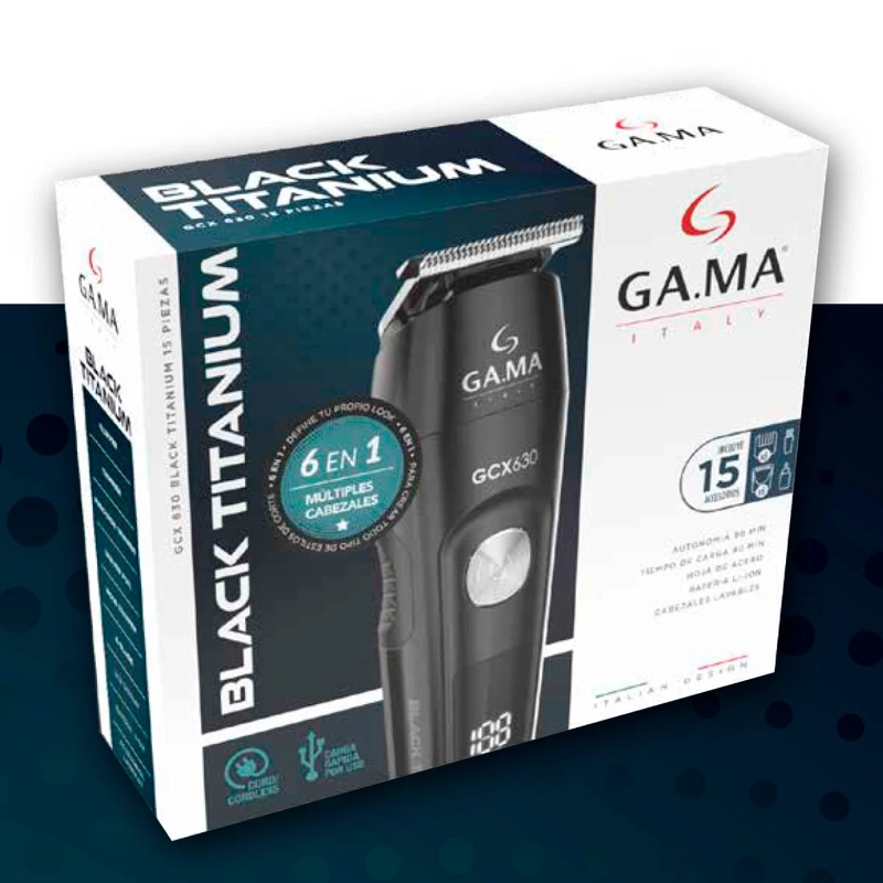 MÁQUINA CORTA PELO GAMA GCX-630 BLACK TITANIUM - 7