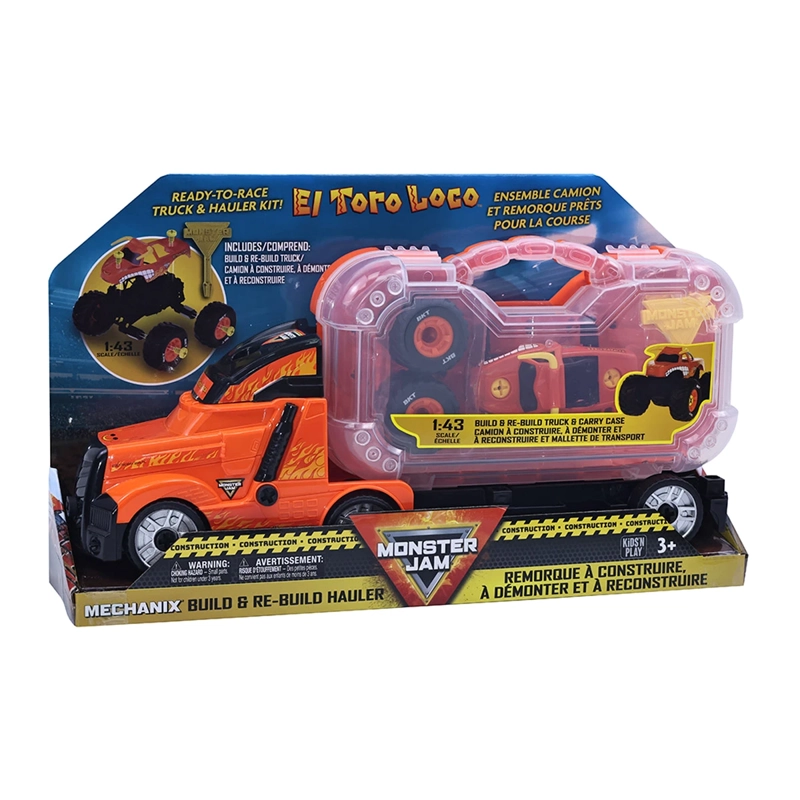 AUTO DE JUGUETE MONSTER JAM EL TORO LOCO TRANSPORTER BUILD - 2