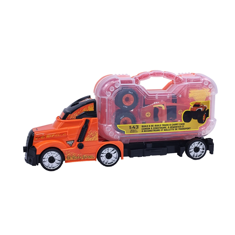 AUTO DE JUGUETE MONSTER JAM EL TORO LOCO TRANSPORTER BUILD - 4