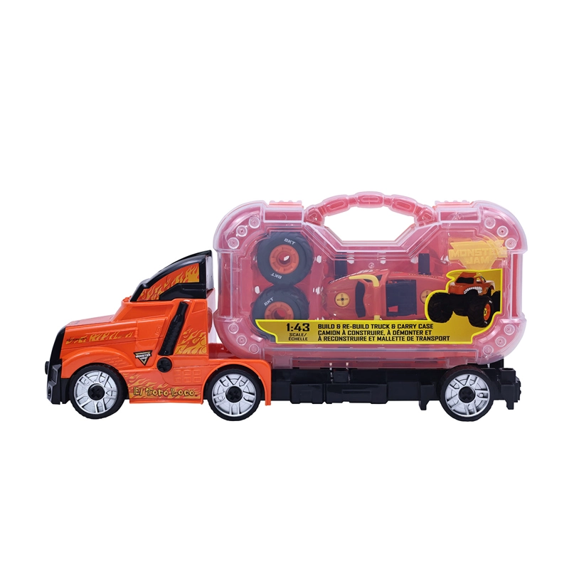 AUTO DE JUGUETE MONSTER JAM EL TORO LOCO TRANSPORTER BUILD - 5