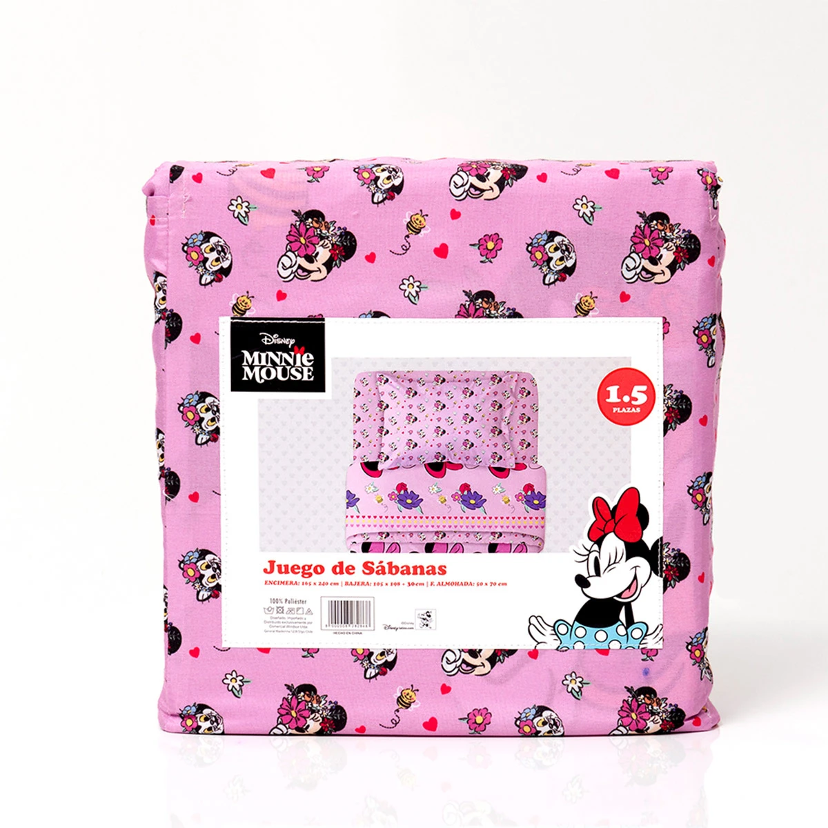 JUEGO DE SÁBANAS DISNEY MINNIE FLORES 1.5 PLAZAS - 3