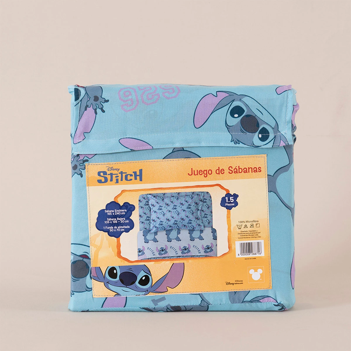 JUEGO DE SÁBANAS DISNEY STITCH CELESTE 1.5 PLAZAS - 3