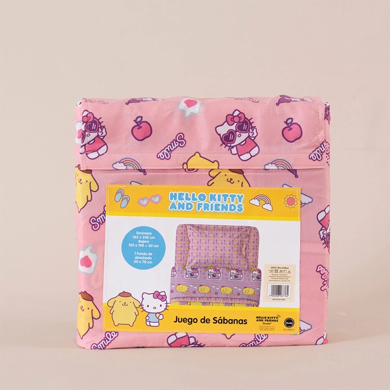 JUEGO DE SÁBANAS SANRIO POMPOMPURIN FOTOS 1.5 PLAZAS - 3