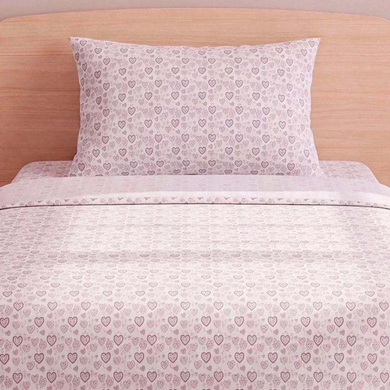 JUEGO DE SÁBANAS RIPLEY HOME ESTAMPADA 1.5 PLAZAS ANIMALES CORAZONES PINK  - 3
