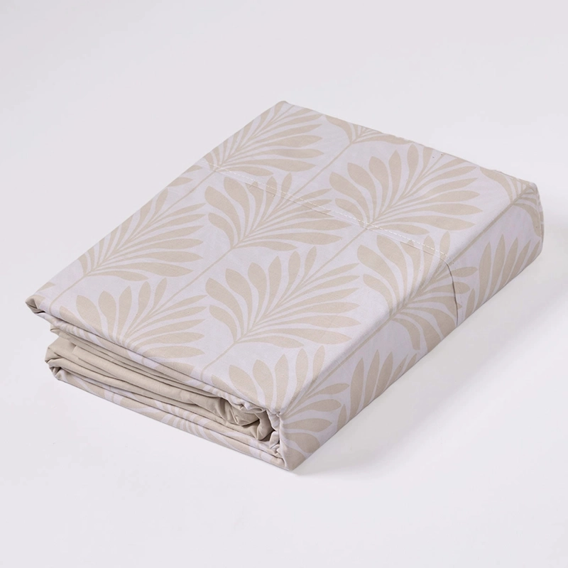 JUEGO DE SÁBANAS RIPLEY HOME ESTAMPADO 180 HILOS 2 PLAZAS HOJAS TAUPE ABANICO - 4