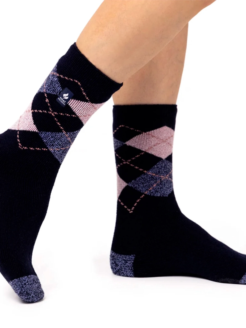 CALCETÍN HEAT HOLDERS ARGYLE CREMA